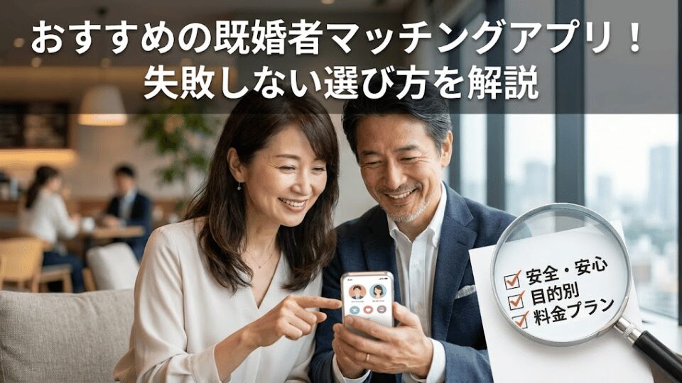 【2026年最新】おすすめの既婚者マッチングアプリ5選！失敗しない選び方を解説