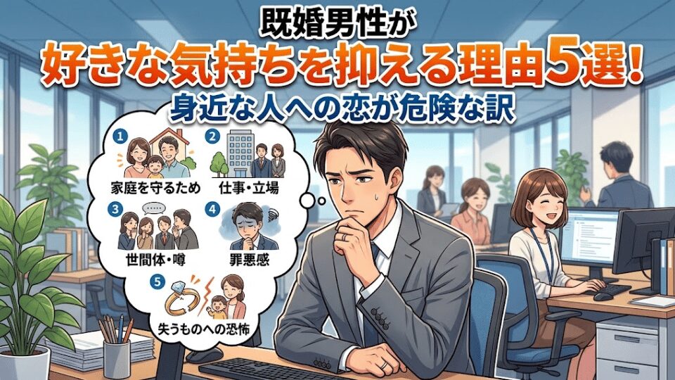既婚男性が好きな気持ちを抑える理由5選！身近な人への恋が危険な訳