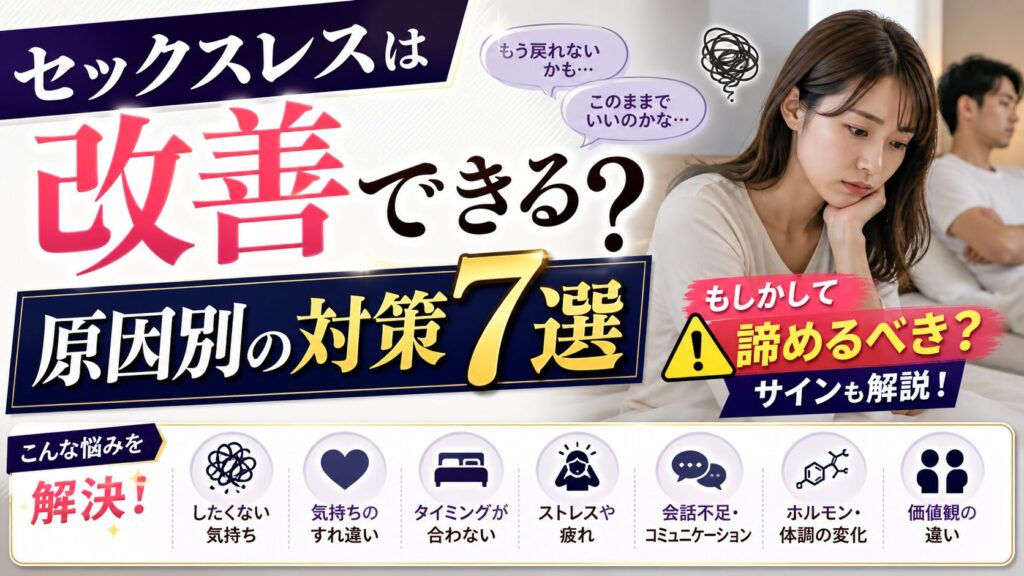 セックスレスは改善できる？原因別の対策7選と諦めるべきサイン