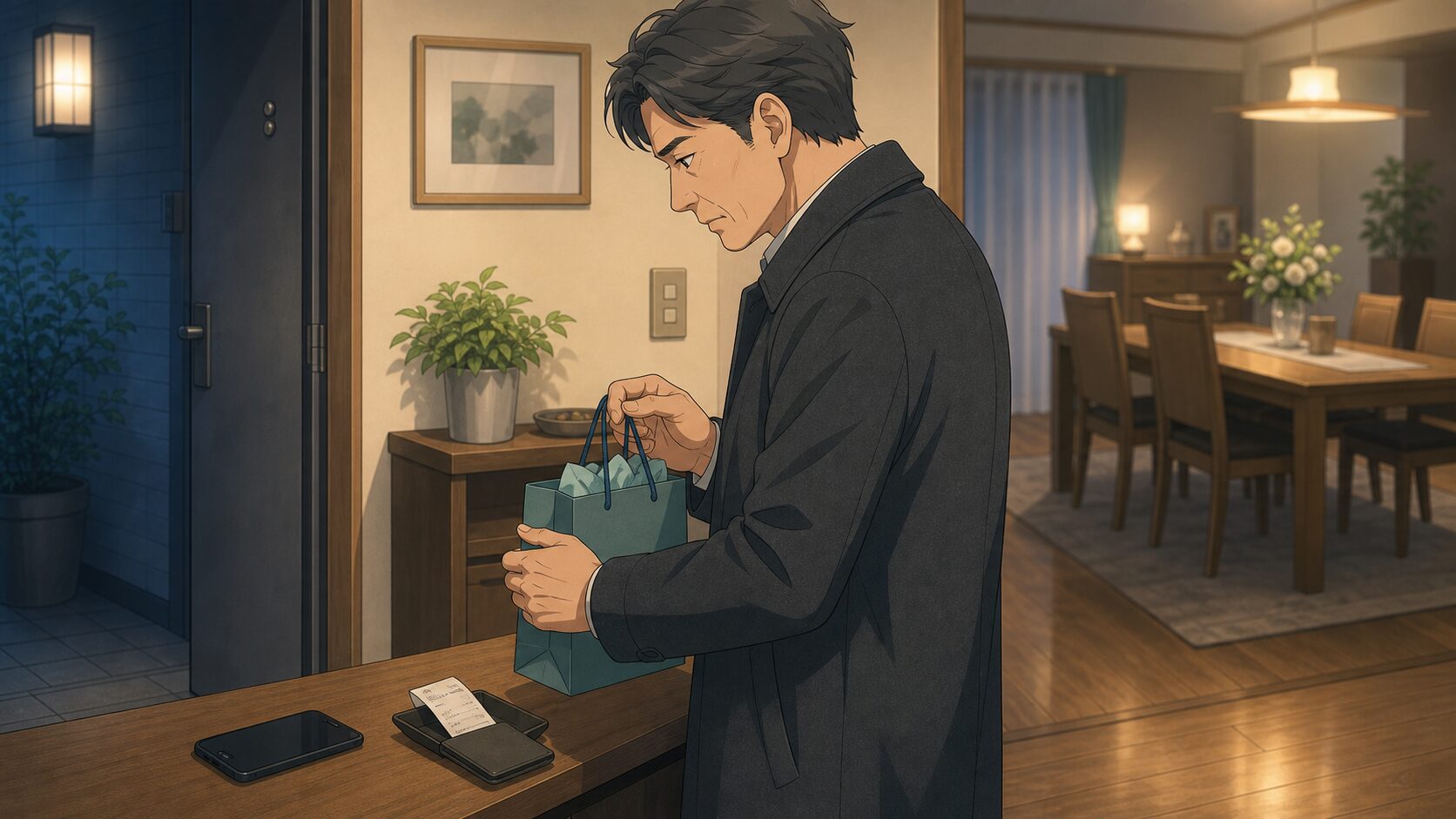 婚外恋愛で誕生日を祝うときの注意点を示す男性