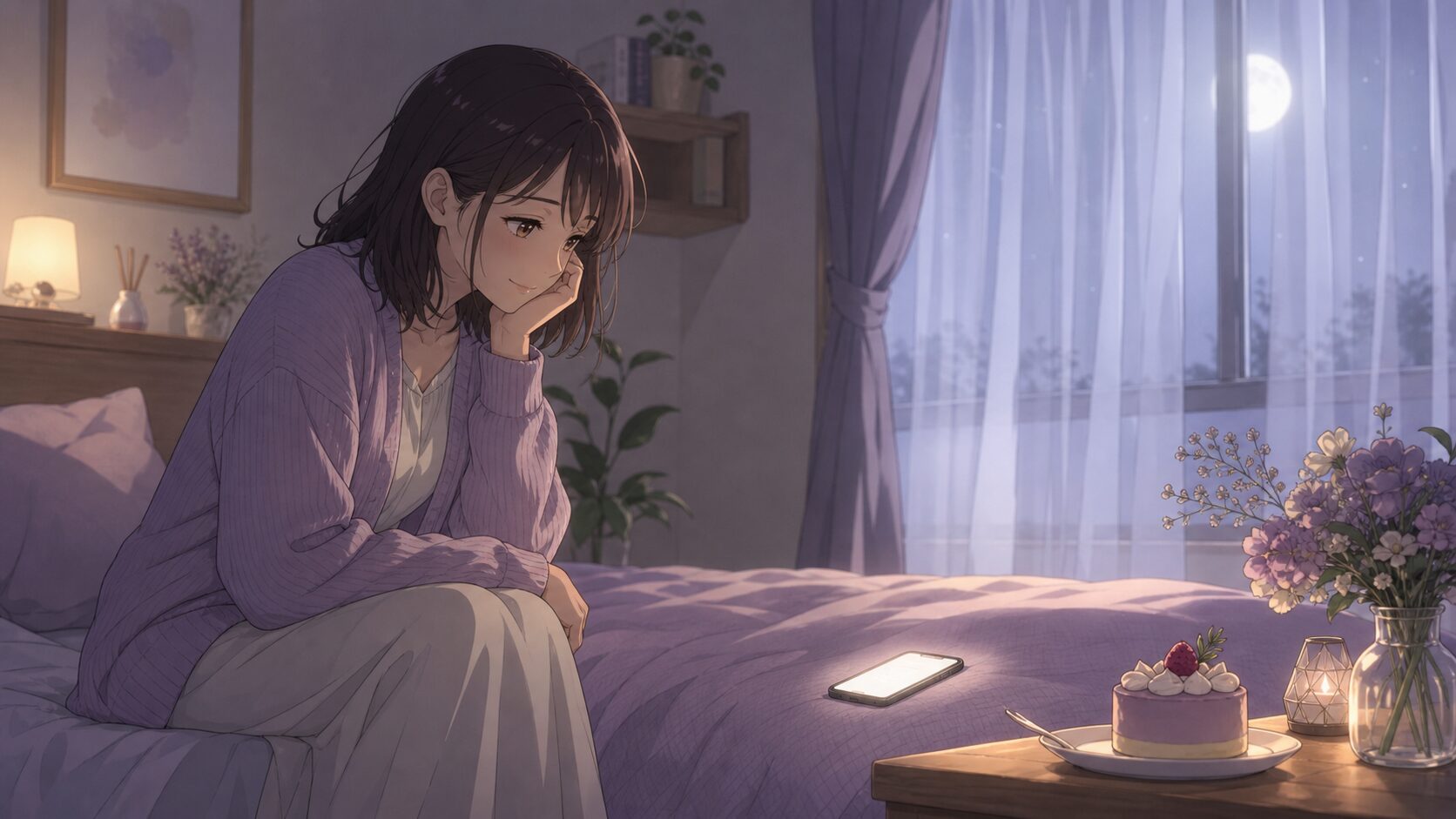 婚外恋愛の誕生日をLINEやメッセージだけで祝う女性