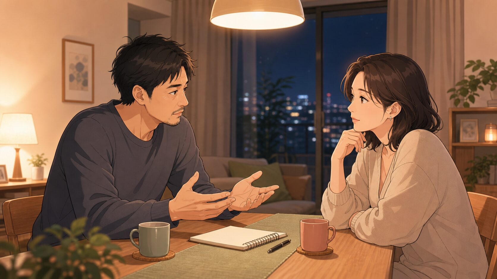 夫婦の夜のルールが必要な理由を話し合う夫婦