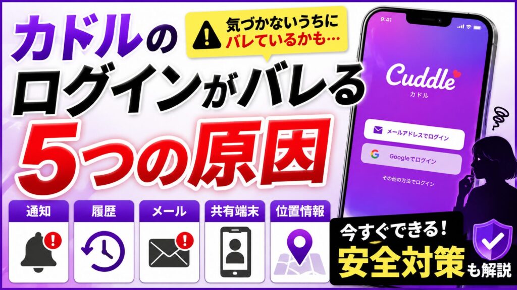 カドルのログインがバレる5つの原因｜通知・履歴・メールの安全対策