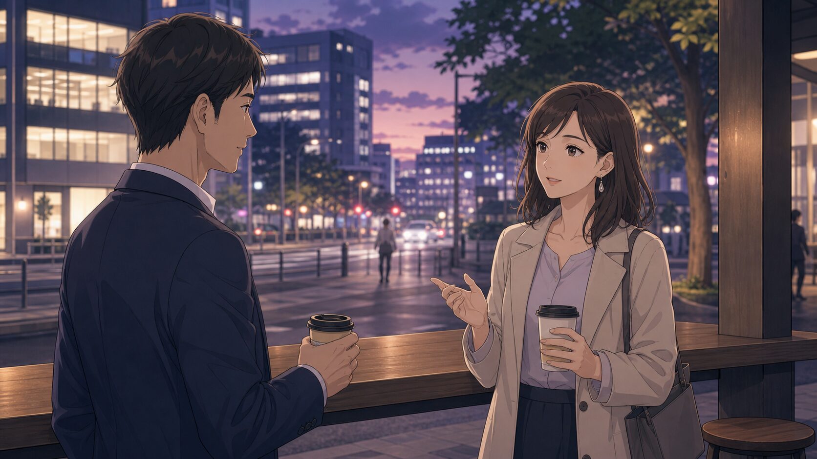 個人として見られたい気持ちを抱き仕事帰りに会話する既婚者
