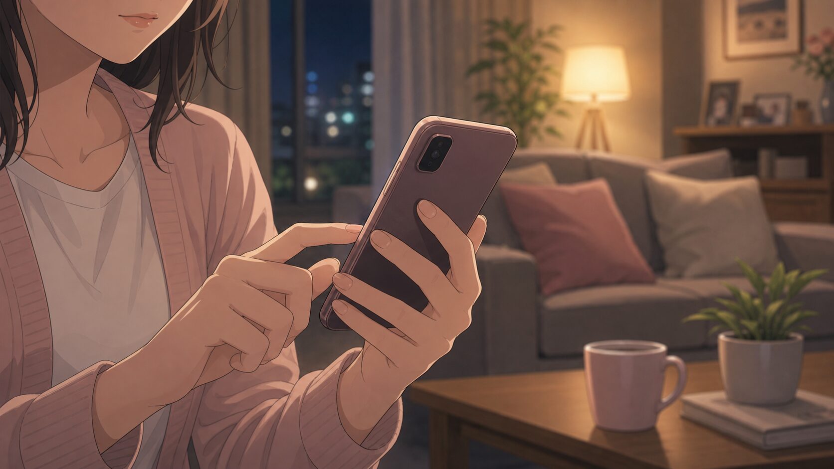 婚外恋愛でスマホやSNSの通知を管理する既婚者の手元