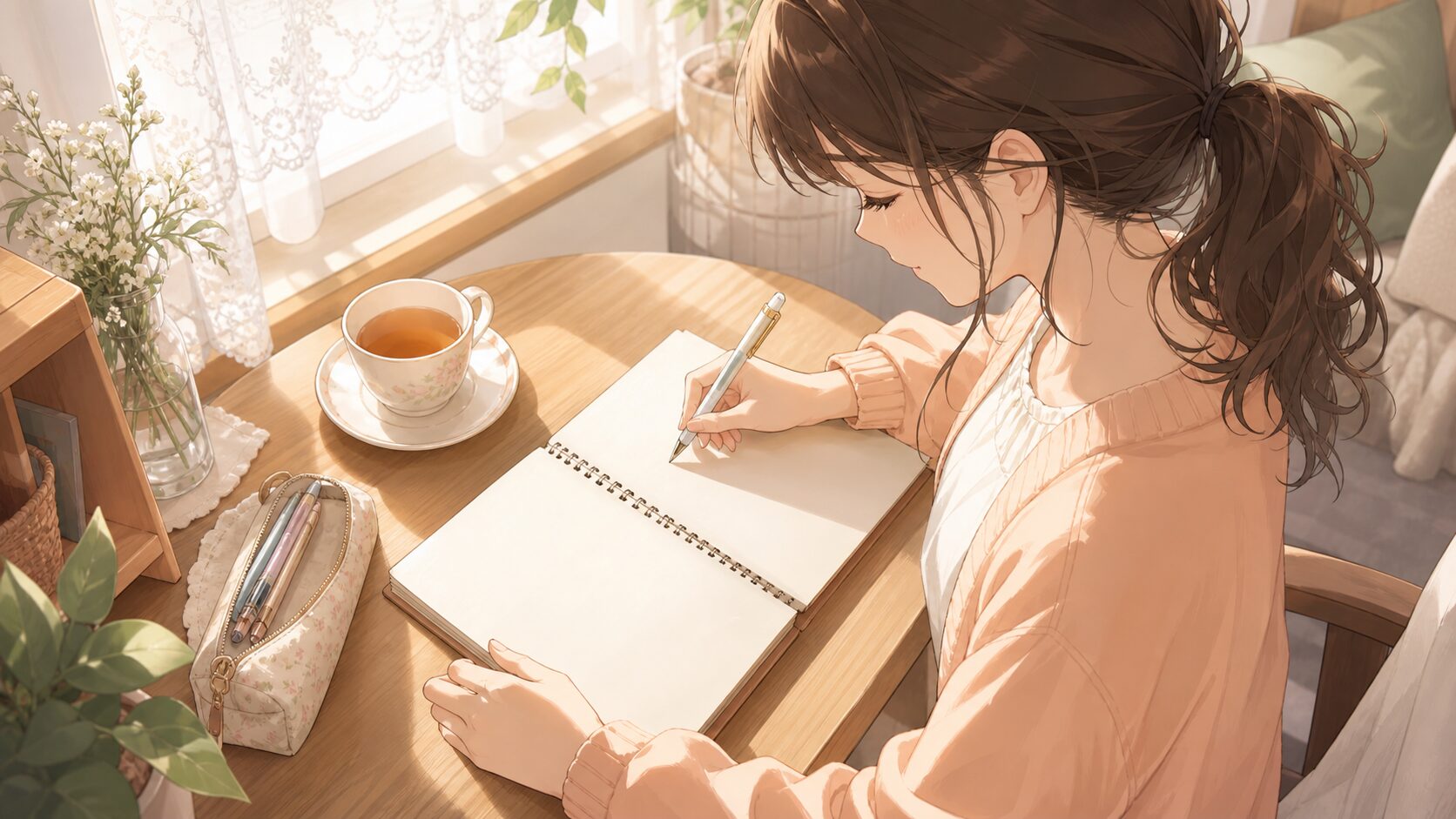 既婚男性への気持ちをノートに書き出して整理する女性