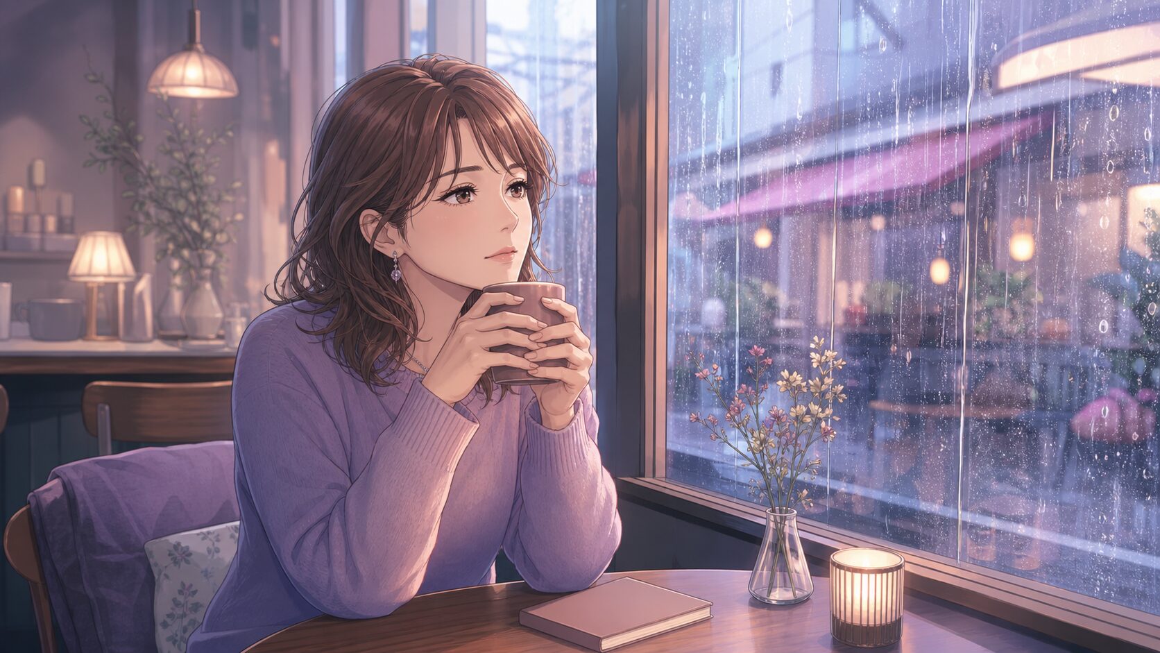 既婚男性への好意に隠れた葛藤や未練をカフェで考える女性