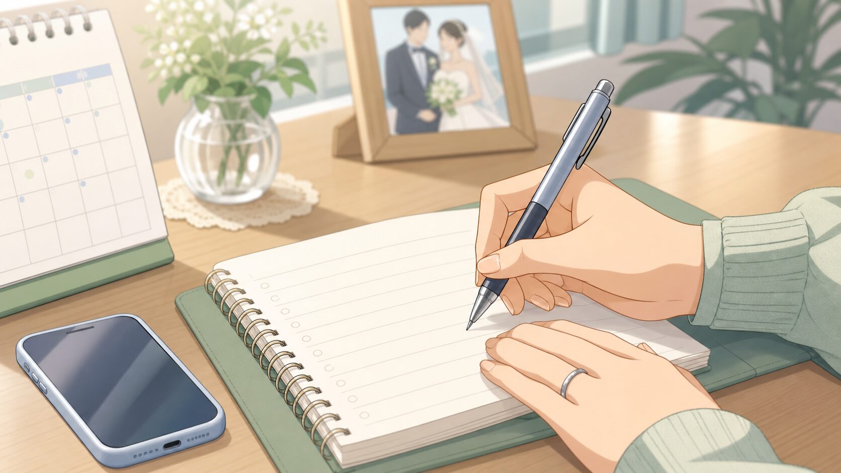 結婚後に異性と2人で会う時のルールを整理する手元