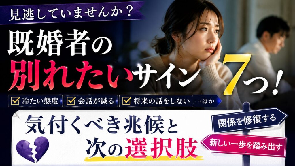 既婚者の別れたいサイン7つ！気付くべき兆候と次の選択肢