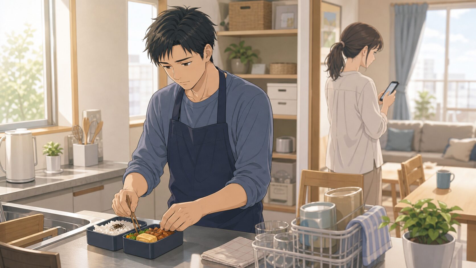 感謝されず家事をする既婚男性