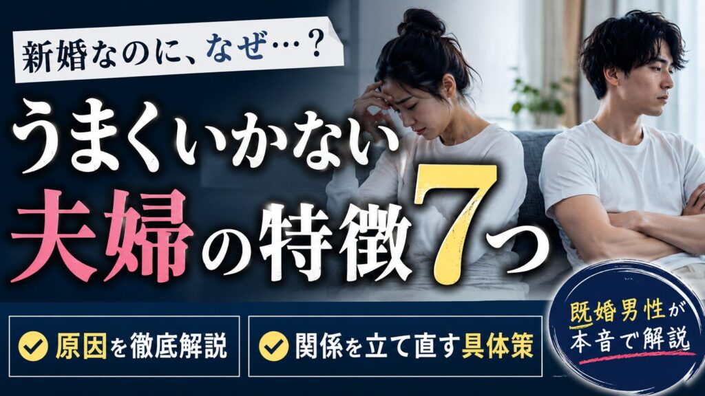 新婚でうまくいかない夫婦の特徴7つ｜原因と立て直し方を既婚男性が解説