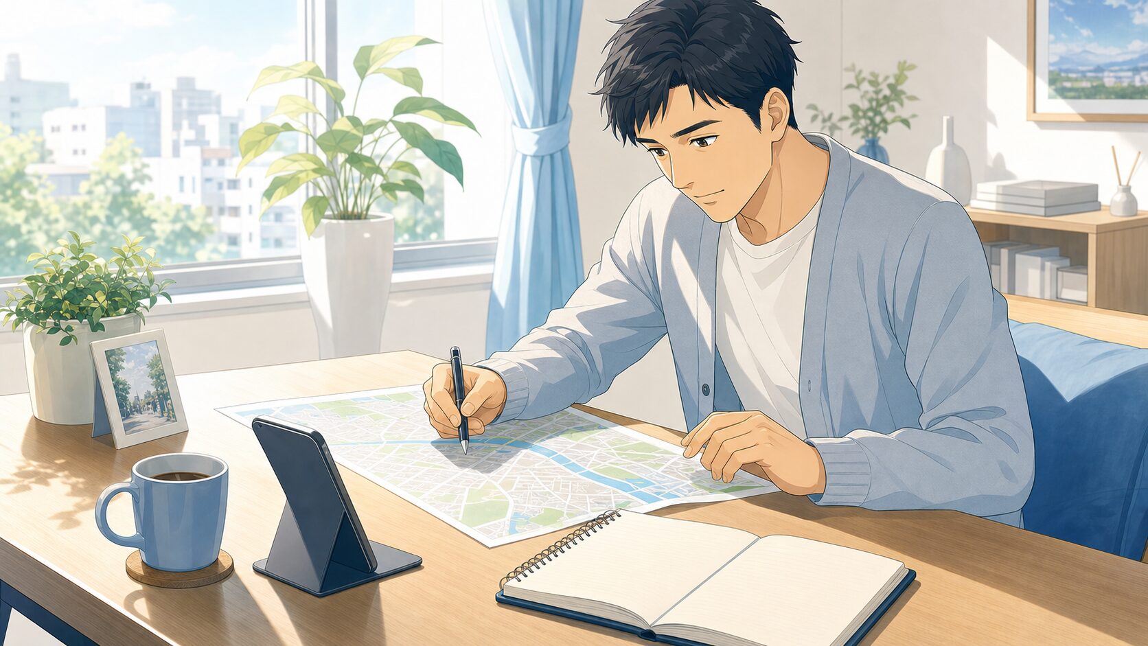 単身赴任中に安全な出会い方を計画する既婚男性