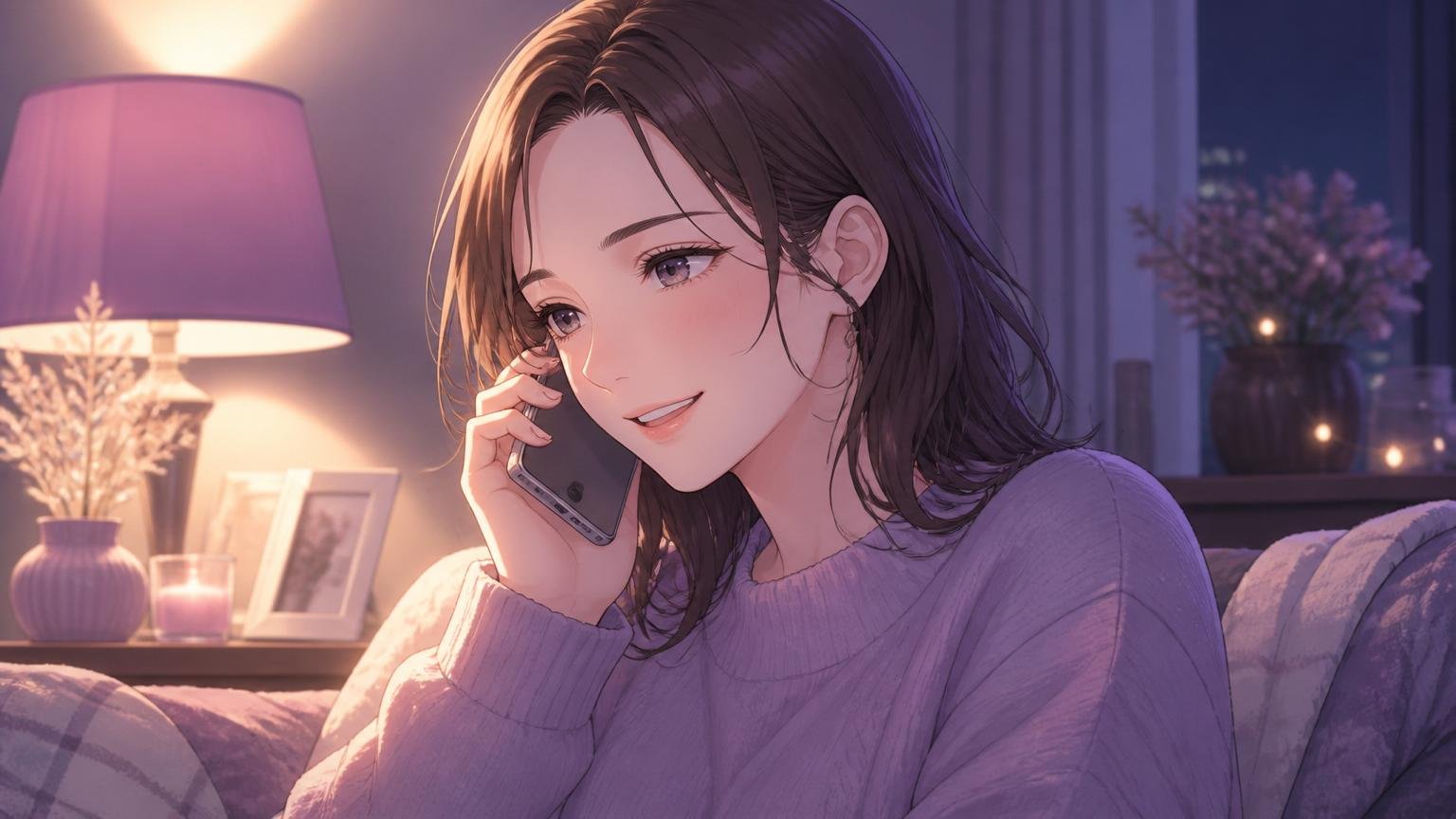 通話で相手と話す女性のイメージ
