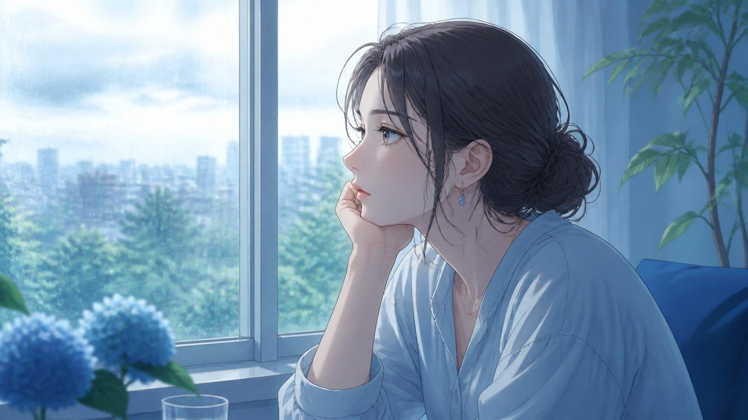 すれ違いを思い返す女性のイメージ