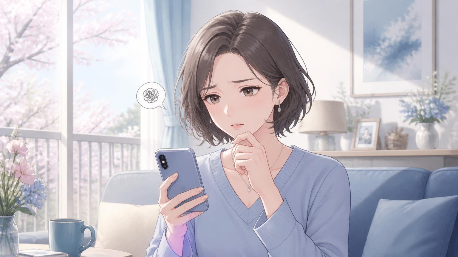 検索しても相手が見つからず戸惑う人のイメージ