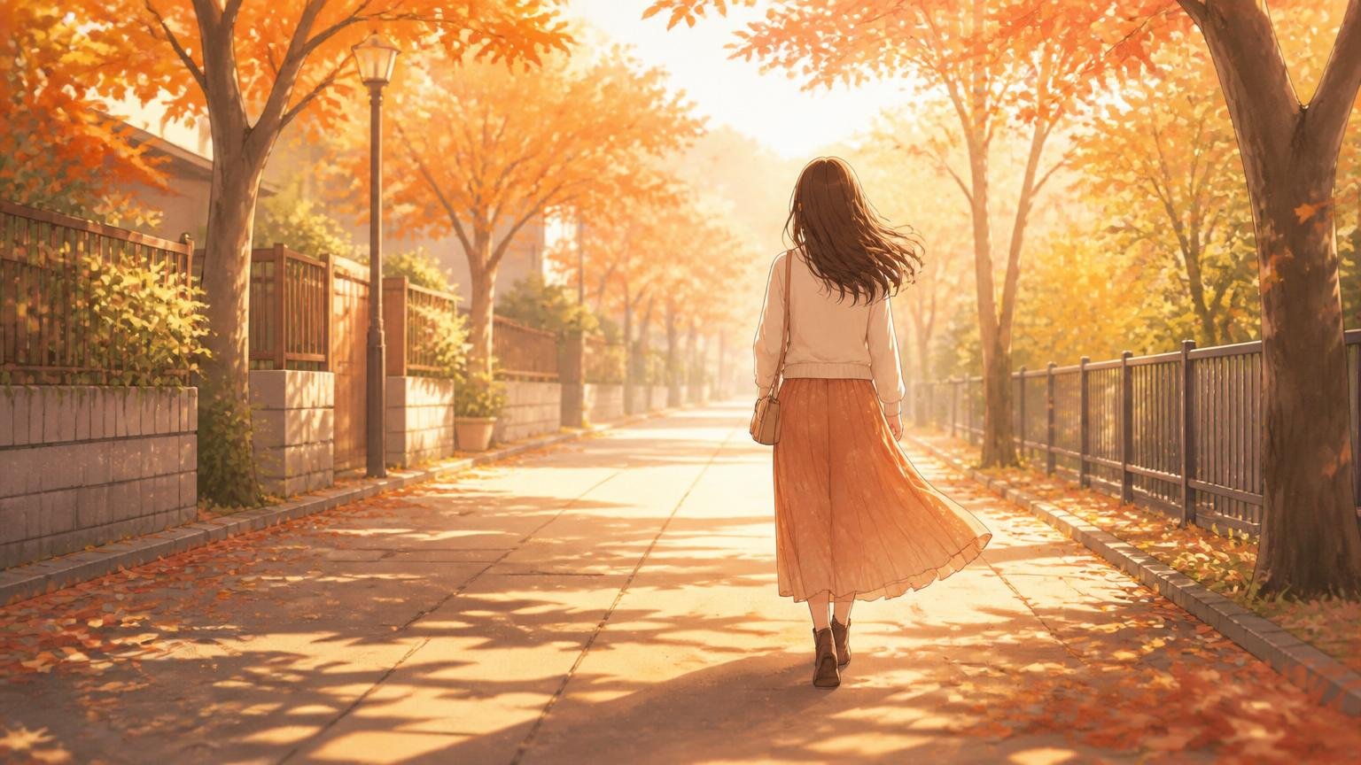 前を向いて歩き出す女性の後ろ姿のイメージ
