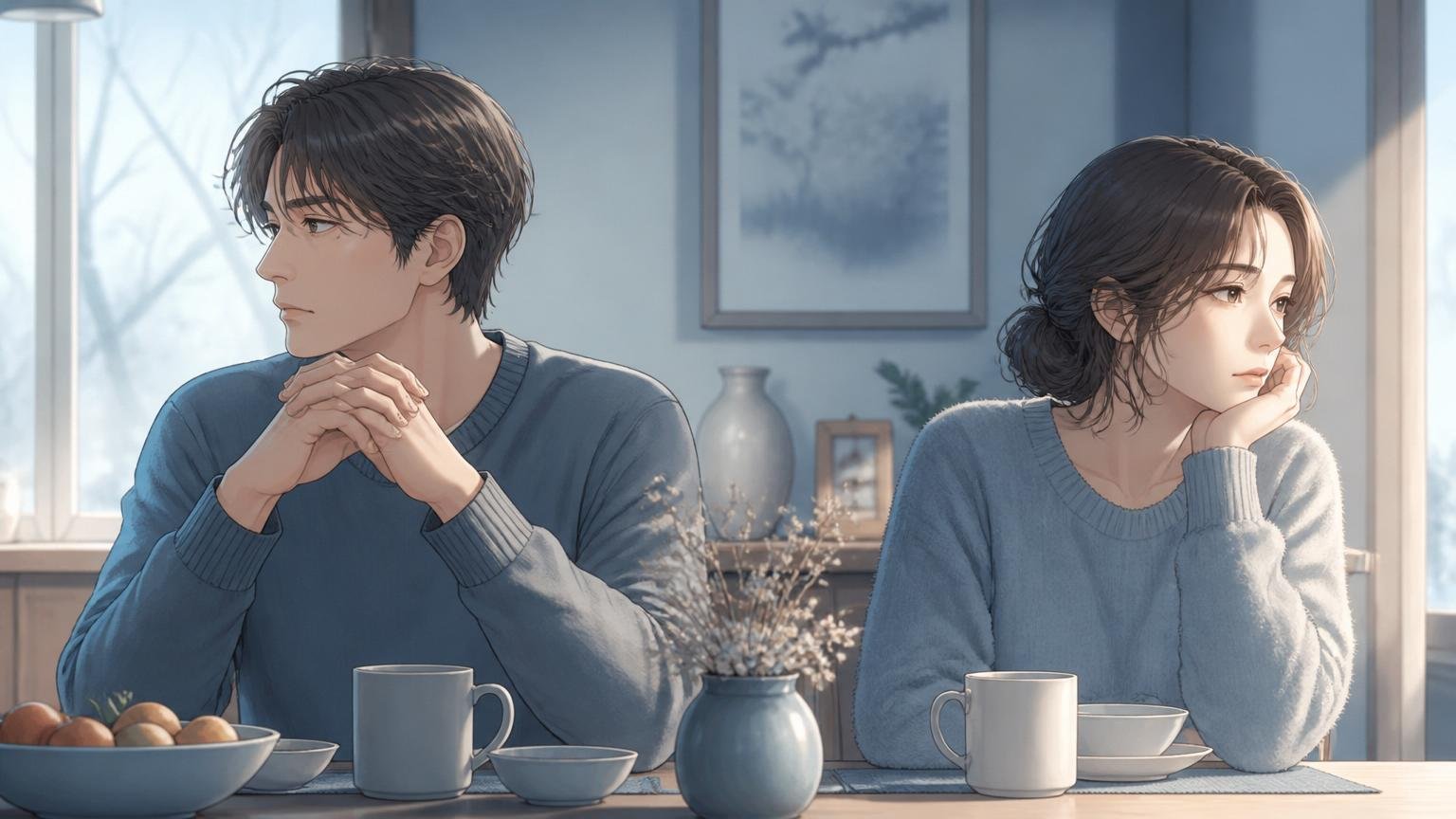 心の距離を感じる夫婦のイメージ
