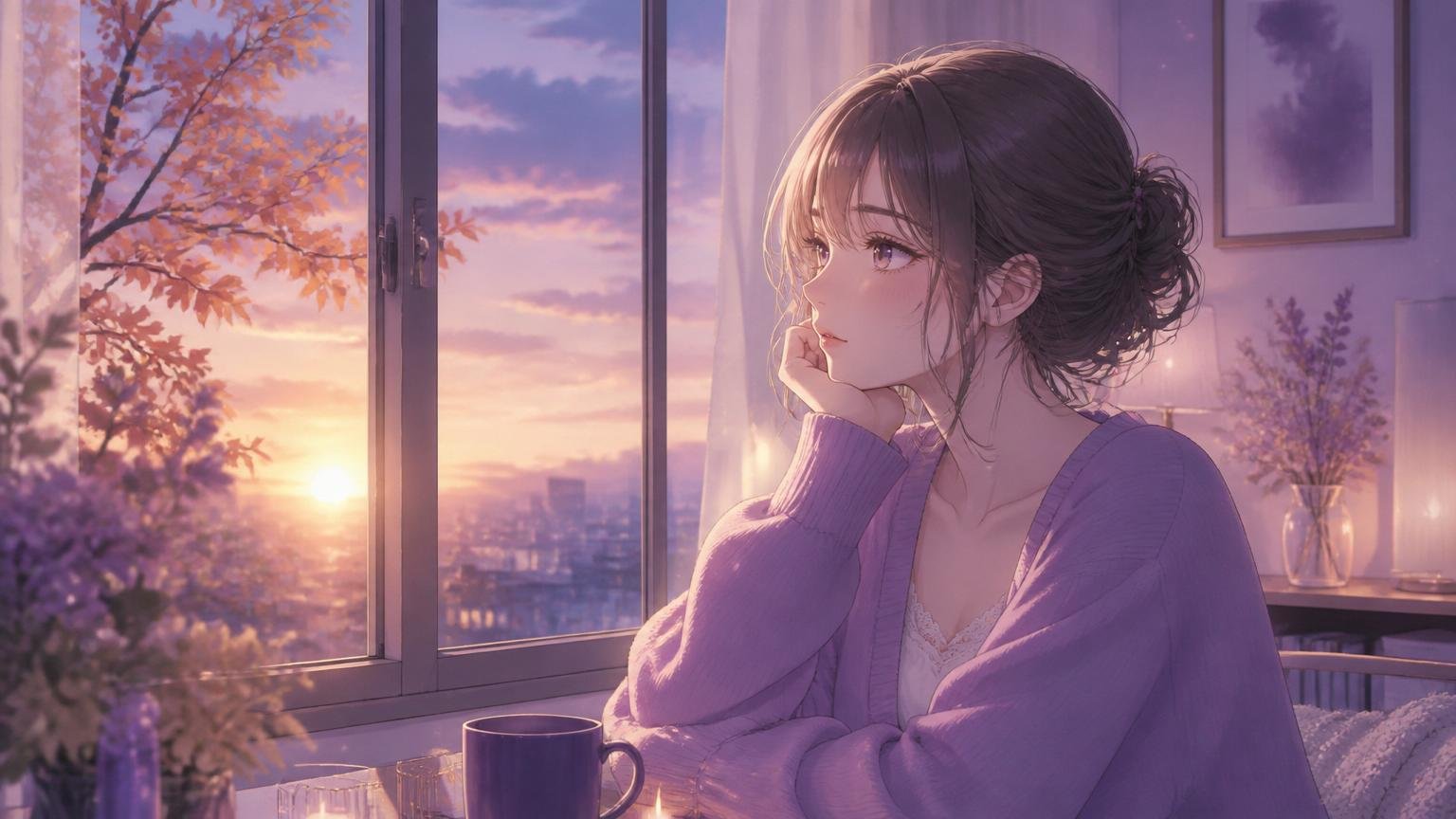 窓辺で穏やかに過ごす女性のイメージ