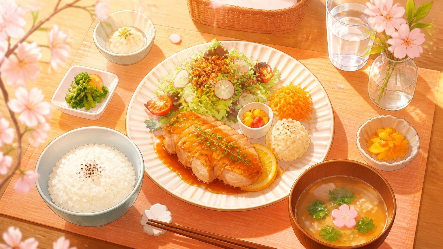 落ち着いた店内のランチの静かな情景