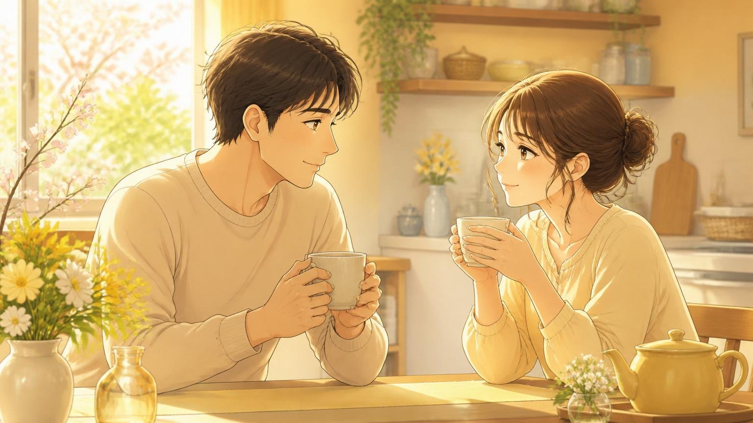 歩み寄ろうとする夫婦のイメージ