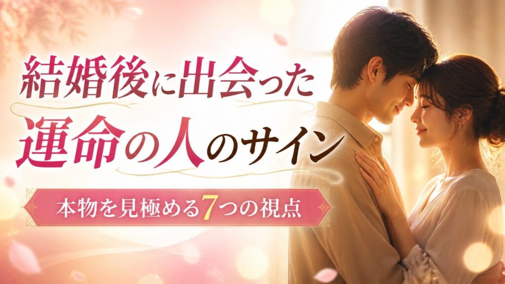 結婚後に出会った運命の人の7つのサインと見極め方を解説するアイキャッチ画像