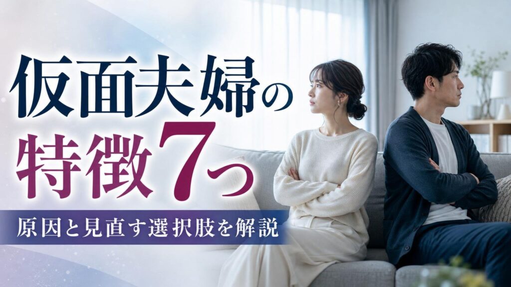 仮面夫婦の特徴となる原因・関係を見直す選択肢を解説するアイキャッチ画像