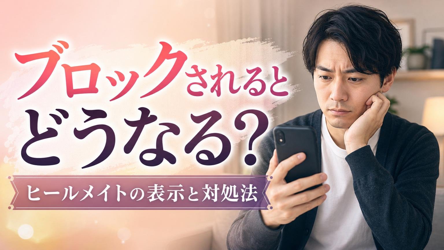 ヒールメイトでブロックされるとどうなるか症状や対処法を解説するアイキャッチ画像