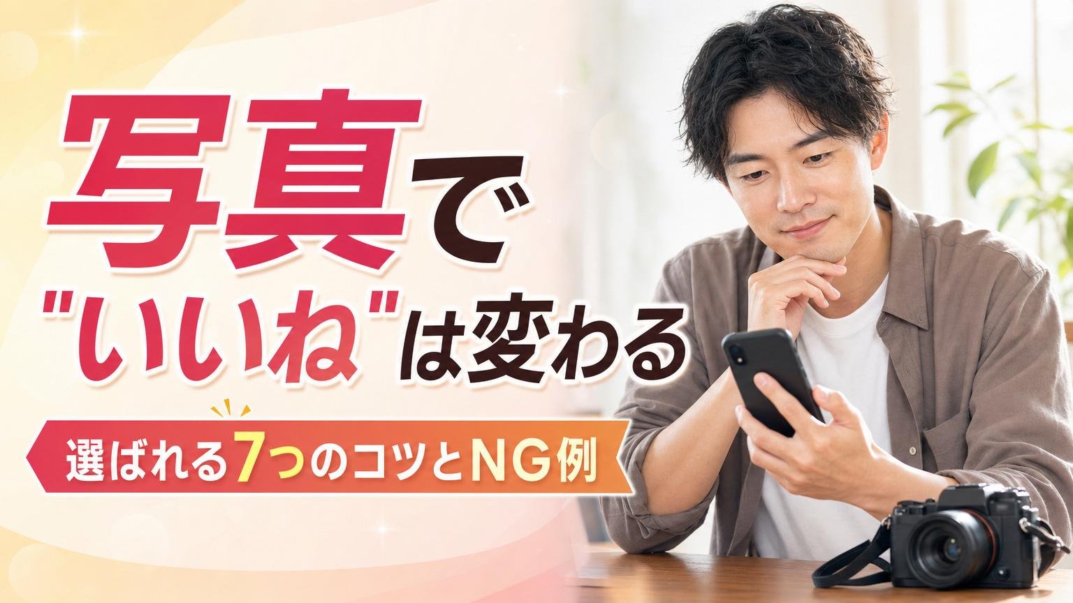 マッチングアプリのプロフィール写真で選ばれる7つのコツとNG例を解説するアイキャッチ画像