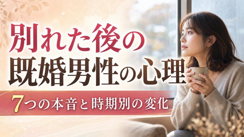 既婚男性が別れた後に感じる心理7つと時期別の変化を解説するアイキャッチ画像