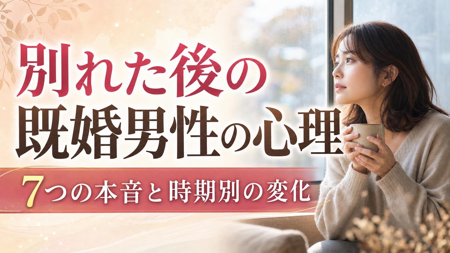 既婚男性が別れた後に感じる心理7つと時期別の変化を解説するアイキャッチ画像