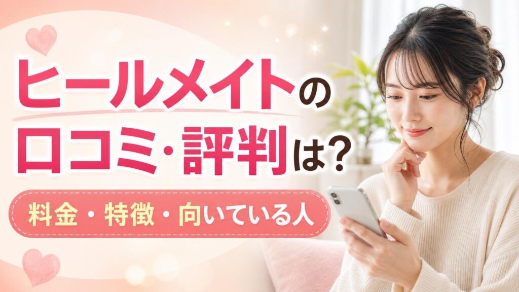ヒールメイトの口コミ・評判と料金や特徴・向いている人を解説するアイキャッチ画像