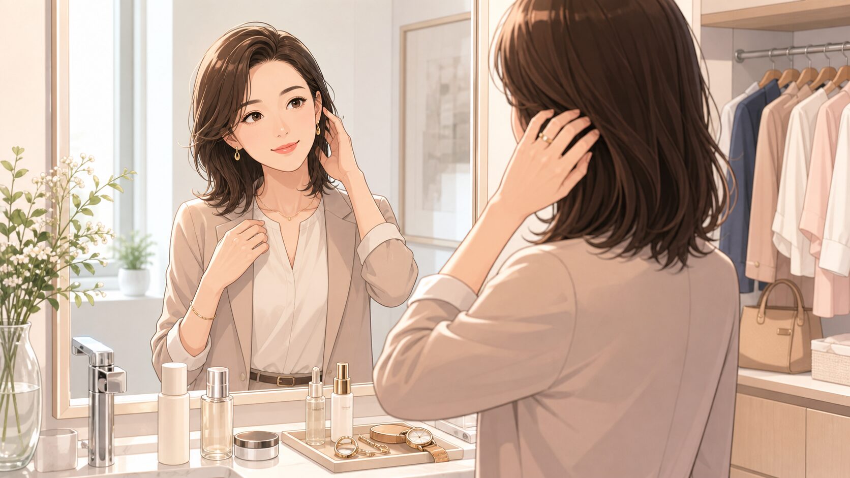 身だしなみに気を遣う既婚女性
