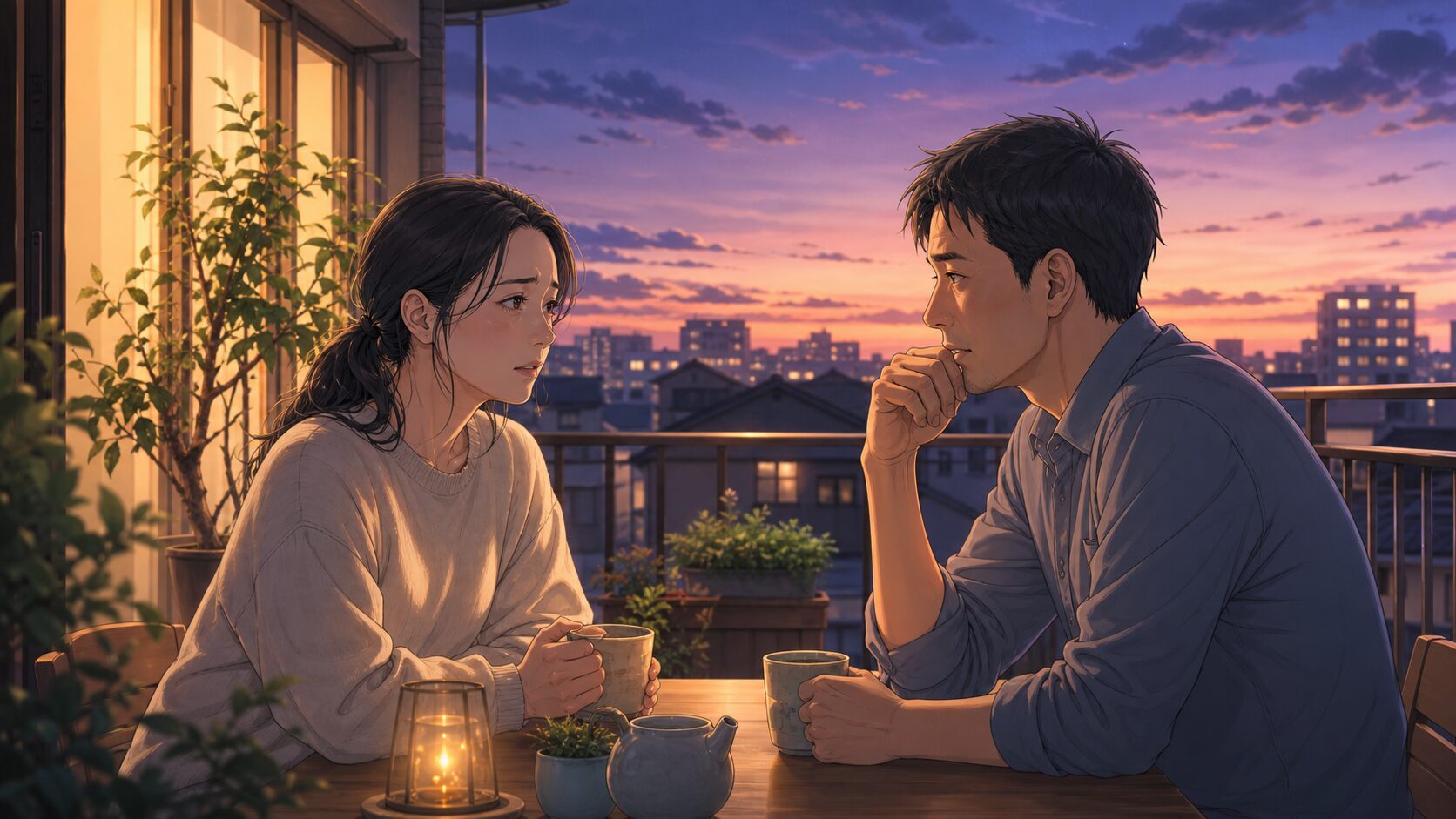 隠し事のない正直な関係について話し合う夫婦