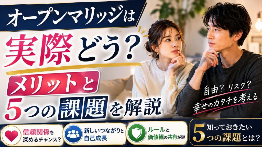 オープンマリッジは実際どう?メリットと5つの課題を解説