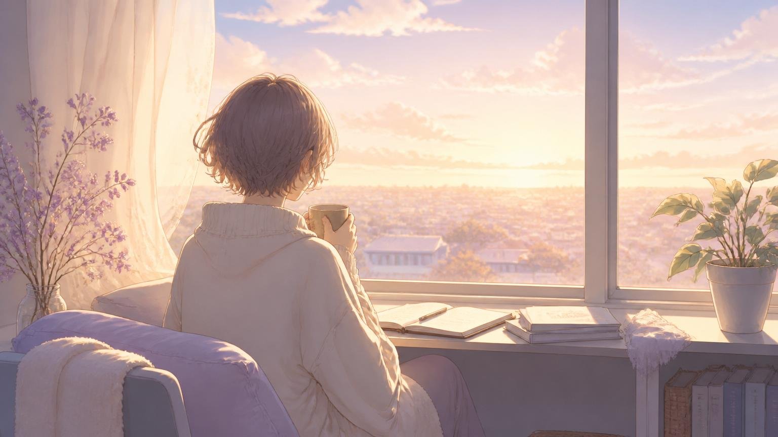一人の静かな時間の中で気持ちを整理する人物のイメージ