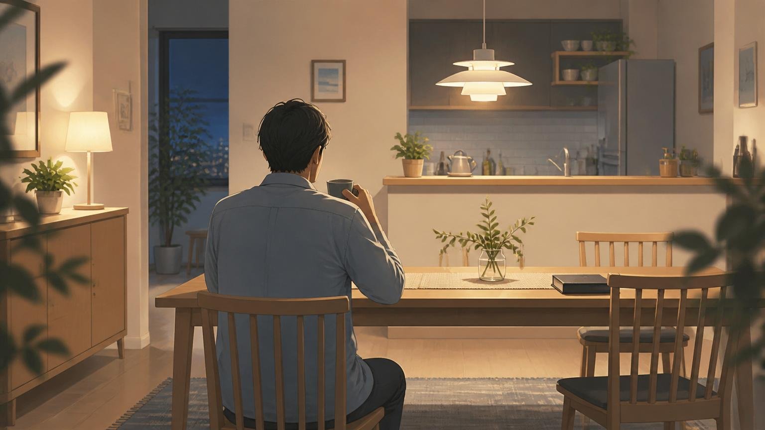 焦らず落ち着いて夫婦関係を考える男性のイメージ