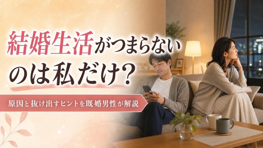 結婚生活がつまらないと感じる原因と対処法を既婚男性が解説するアイキャッチ画像
