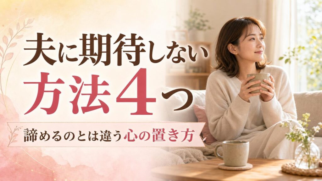 夫に期待しない方法4つと、諦めるのとは違う心の置き方を解説するアイキャッチ画像
