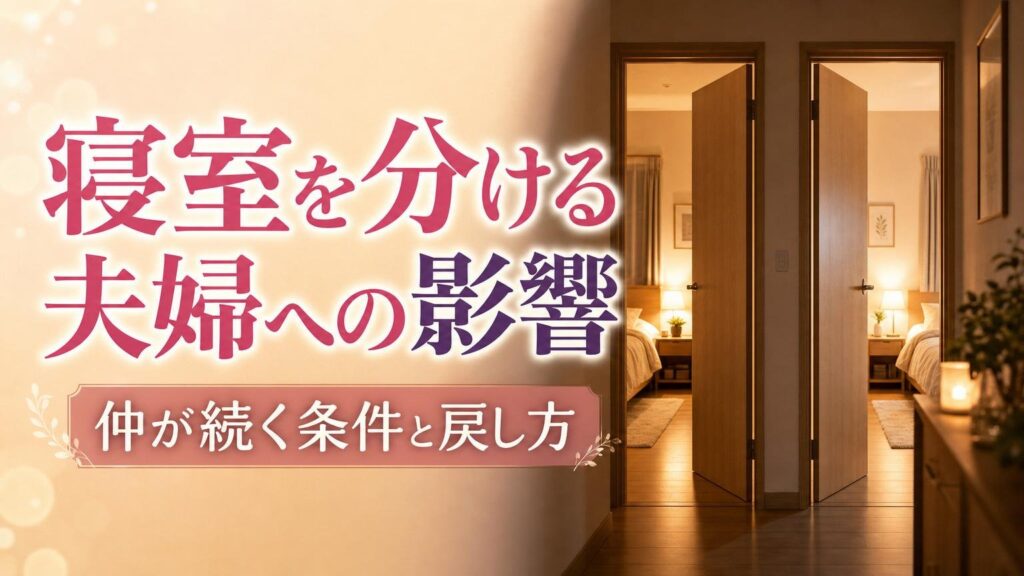 寝室を分ける夫婦への影響と、仲が続く条件・戻し方を既婚男性が解説するアイキャッチ画像