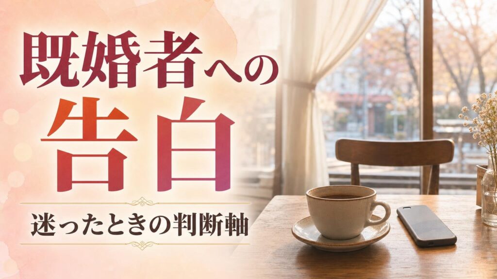 既婚者への告白で迷ったときの判断軸を既婚男性が解説するアイキャッチ画像