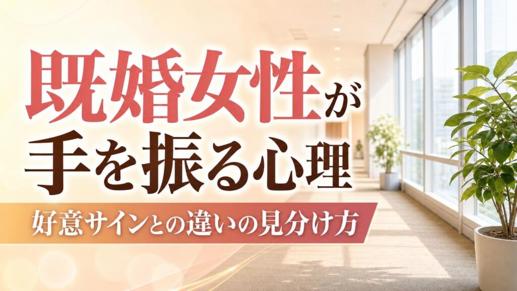 既婚女性が手を振る心理を、好意サインとの違いから見分ける方法を解説するアイキャッチ画像