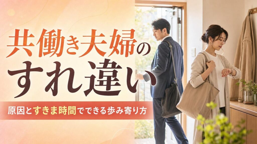 共働き夫婦がすれ違う原因とすきま時間で始める歩み寄り方を既婚男性が解説するアイキャッチ画像