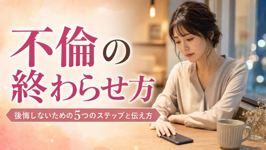不倫の終わらせ方と後悔しないための5つのステップ・伝え方を既婚男性が解説するアイキャッチ画像