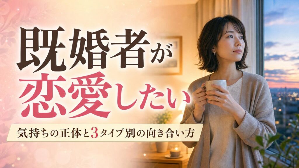 既婚者が恋愛したいと感じる気持ちの正体を3タイプに分けて解説するアイキャッチ画像