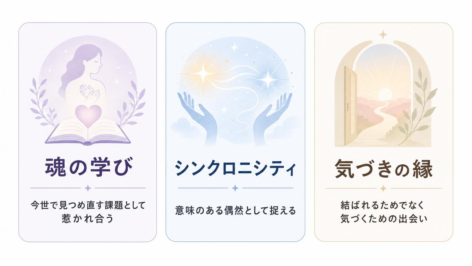既婚者を好きになったスピリチュアルな意味の3つの解釈を並べた図解