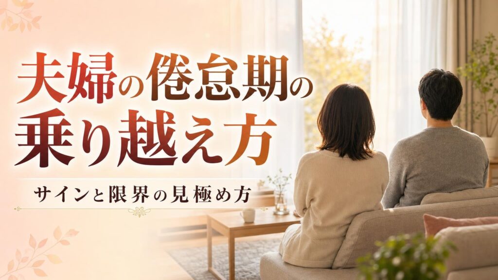 夫婦の倦怠期の乗り越え方とサイン、限界の見極め方を解説するアイキャッチ画像
