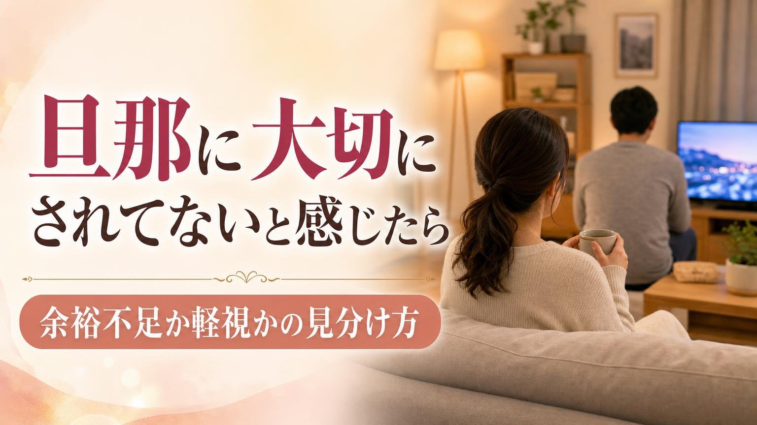 旦那に大切にされてないと感じたときの余裕不足か軽視かの見分け方を解説するアイキャッチ画像