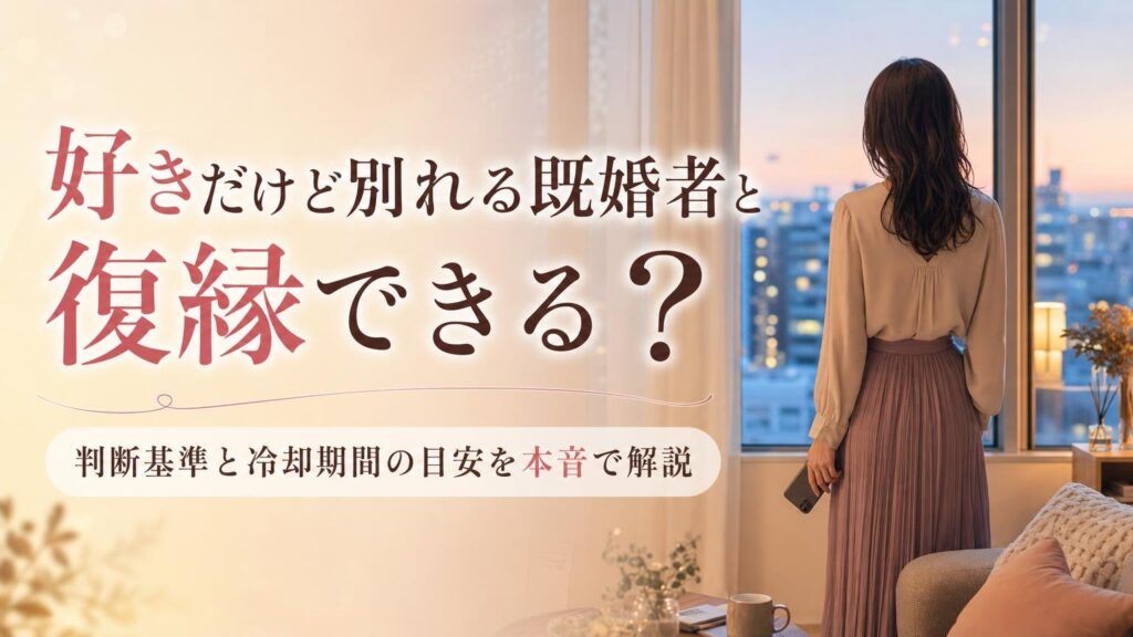 好きだけど別れる既婚者と復縁できるかの判断基準を解説するアイキャッチ画像
