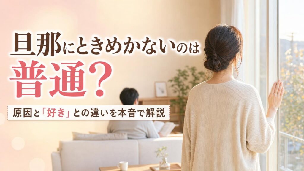 旦那にときめかないのは普通なのか、原因と好きとの違いを解説するアイキャッチ画像