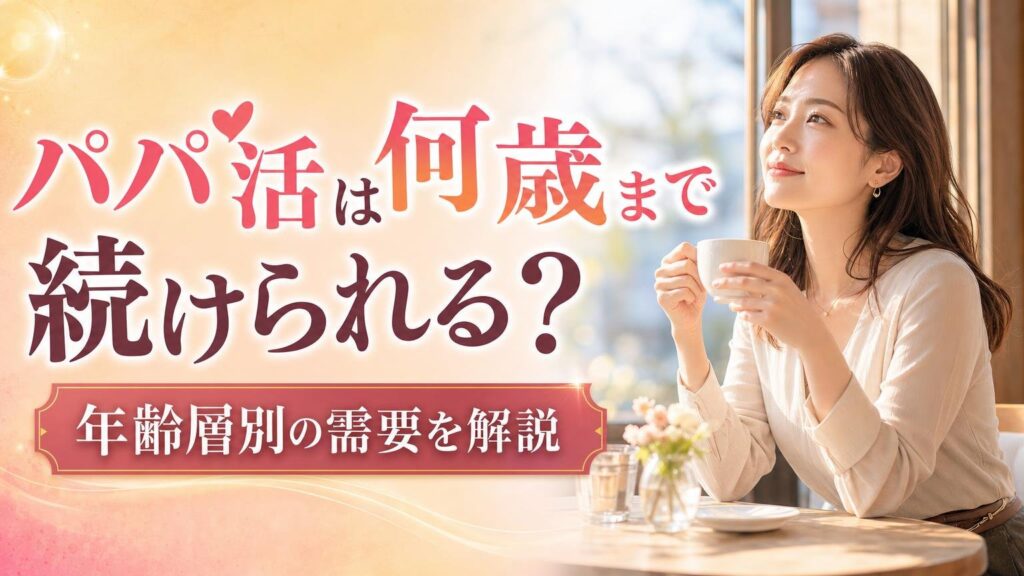 パパ活は何歳まで続けられるかを年齢層別の需要から解説するアイキャッチ画像